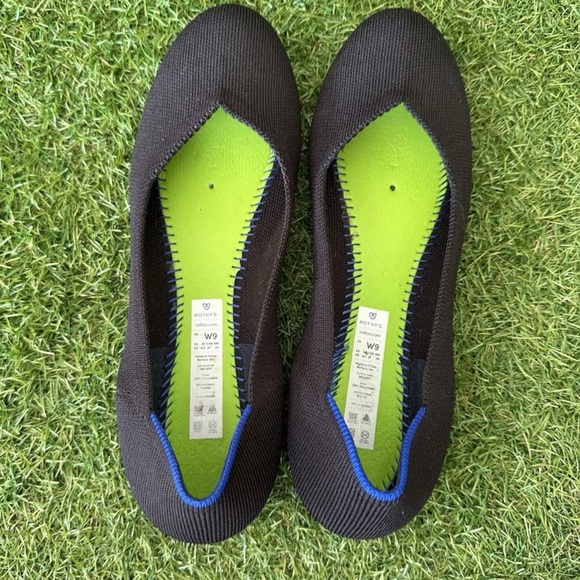 Rothy's Black Loafers with Blue and Green Highlights - Picture 2 of 5